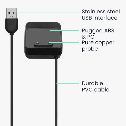kwmobile Docking Station - Charging Charger Cable with Stand for Samsung Galaxy Fit 3 / Huawei Watch Fit 3 - Black