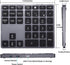 LINKEET 7-Color BT5.0/USB/2.4G 35-Key Tri-Mode Aluminum Numpad LED Backlit, Wireless Rechargeable Number Pad Scissor