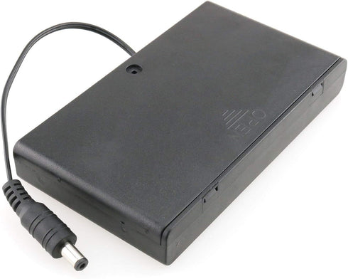 8 x AA Battery Holder 8x1.5V 12V Black Battery Case Box with ON/Off Switch and DC 5.5x2.1mm Male Connector