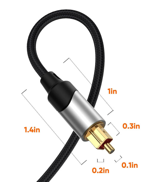25FT PS4, CableCreation Optical Audio Cable, Toslink Male SPDIF Cable with Nylon Braided Fiber Optic Cord for Home