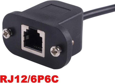 RJ12 6P6C Cable to 6 Pin 0.1" Pitch Debug Terminal Block Adapter, 6 Ways Telephony Female Connector Socket