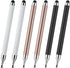 2 in 1 Stylus Pen for Touchscreen, 6 Pack Compatible with iPhone, iPad, Tablets, Android, Laptop, Computer - Black,