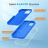 Miracase Designed Case for iPhone 13, Shockproof Liquid Silicone Rubber with Tempered Glass Screen Protector - 6.1 inch