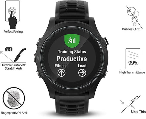 (Pack of 4) Tempered Glass Screen Protector for Garmin Forerunner 935, Akwox Premium Clear 9H Protector