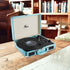 Feir 3 2 Vinyl Stereo Blue Record Player Speed Portable Turntable Suitcase Built in Speakers RCA Line Out AUX Headphone