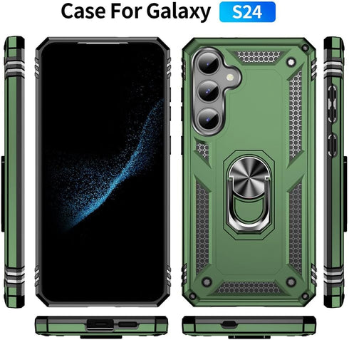 for Samsung Galaxy S24 Case, Galaxy S24 Case with HD Screen Protector - Military Grade Protective Cases with Ring for