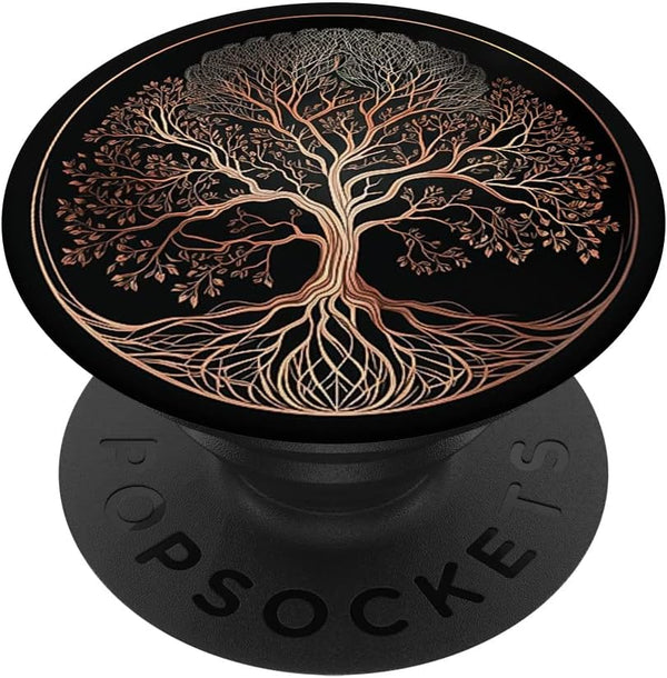 Tree Of Life Yoga Leaves Spiritual Symbol Nature Rose PopSockets Standard PopGrip