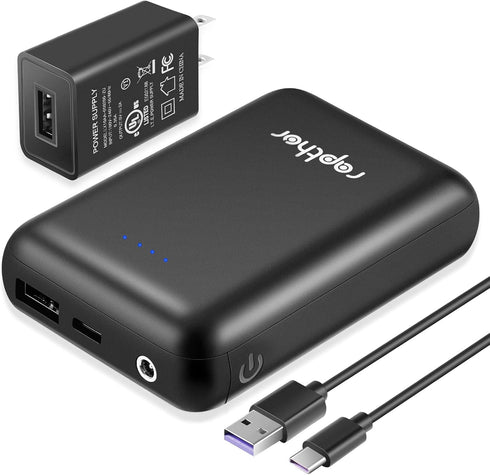 rapthor 5V 10000mAh 2A / 7.4V 5500mAh 3A Battery Pack for Heated Vest/Jackets/Hoodies, Portable Dual Outputs