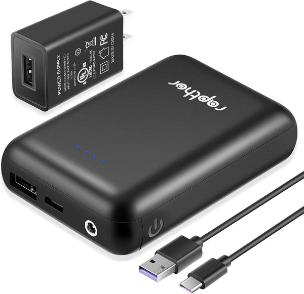 rapthor 5V 10000mAh 2A / 7.4V 5500mAh 3A Battery Pack for Heated Vest/Jackets/Hoodies, Portable Dual Outputs