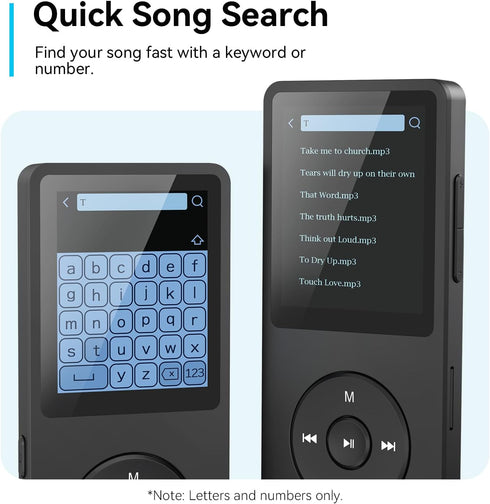 AGPTEK A02 MP3 5.3, 1.8 inch 128GB(Black, 64GB) Player with Bluetooth Screen Portable Music Player with Speaker, FM