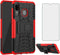 Asuwish Galaxy A20 A30 Case with Kickstand, Tempered Glass Protector, Slim Heavy Duty Rugged Cover for Women - Red