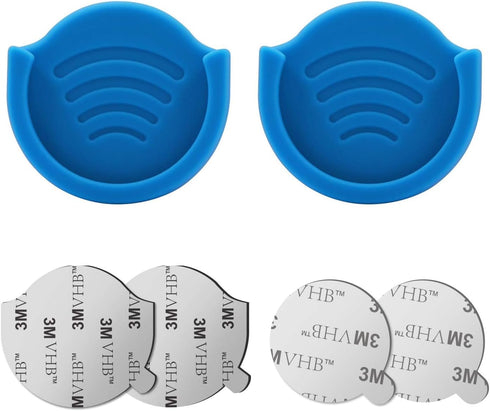 pop-tech Phone Grip for Socket Holder, 2 Pack Silicone Car Phone Mount Adhesive, Blue