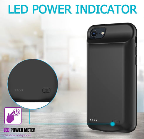 JBUBN 6/6s/7/8/SE(2020/2022),Upgraded 10000mAh 8/7/6s/6/SE2/3 (4.7 inch) Battery Case for iPhone Rechargeable Portable