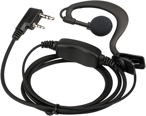 Retevis 2 Way Radio Earpiece, C-Type Earhook Headset with Mic, 2 Pin, Compatible with RT22, RT68, BAOFENG Walkie Talkies