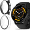 Lamshaw Hard PC Case with Screen Protector for Garmin Venu 3S, Compatible with 41mm/45mm Smartwatch (2 Pack-Black+Clear)