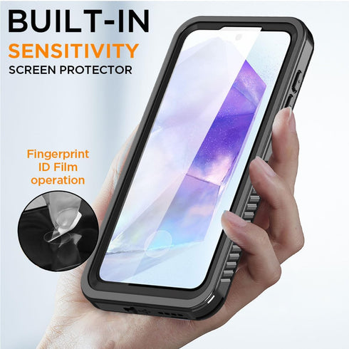 AICase Waterproof Case for Samsung Galaxy A55, Clear Built-in Screen Protector, IP68 Certified Full Body Protection