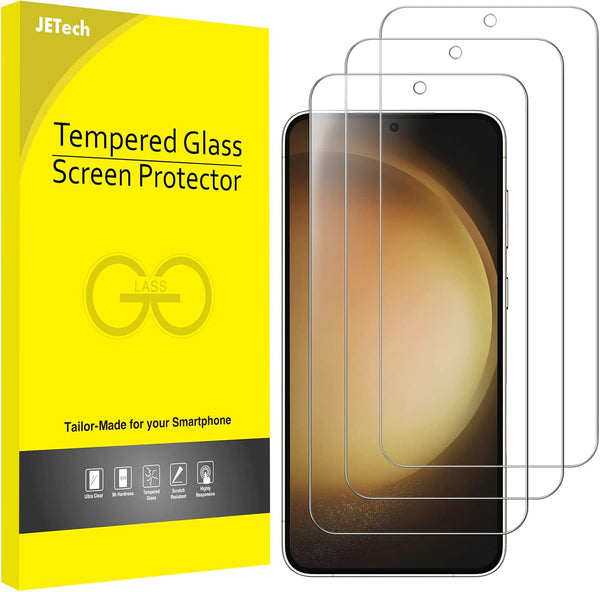 JETech 3-Pack Tempered Glass Screen Protector for Samsung Galaxy S23 5G 6.1-Inch, HD Clear, Fingerprint ID Compatible