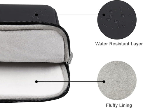 RAINYEAR 13 Inch Laptop Sleeve, Black, Water Resistant Padded Cover Bag for 2021 2022 MacBook 13.6" M2