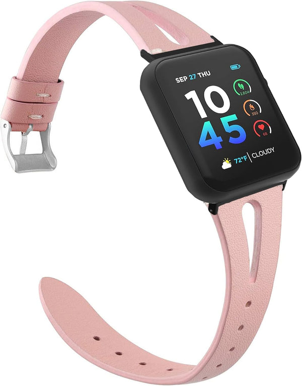 Compatible for ITOUCH AIR 4 Bands, 24mm Slim Vintage Leather Strap Replacement for Women, Man, Wristband Accessories