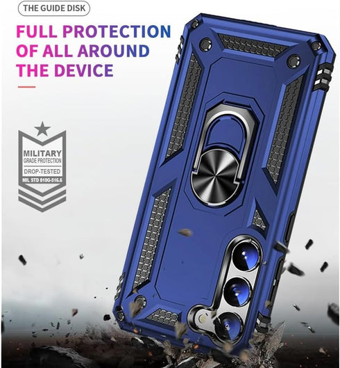 Samsung Galaxy S23 Case (Blue) - Military Grade 16ft Drop Tested with HD Screen Protector, Ring Shockproof Case