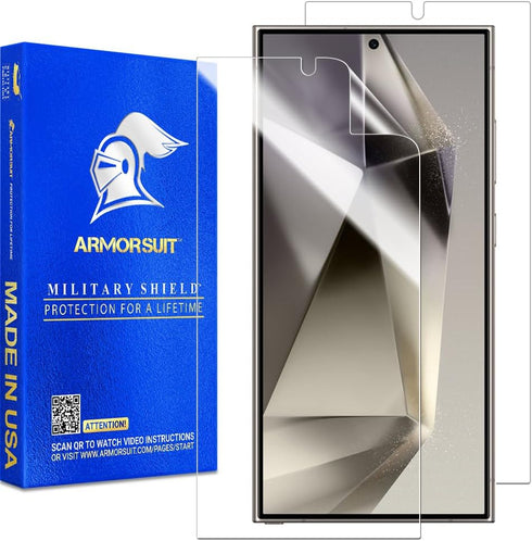 Samsung Galaxy S24 Ultra Screen Protector (6.8") - ArmorSuit 2 Pack MilitaryShield HD Clear Film, Case Friendly, Made