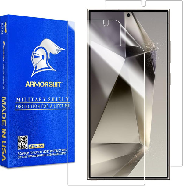 Samsung Galaxy S24 Ultra Screen Protector (6.8") - ArmorSuit 2 Pack MilitaryShield HD Clear Film, Case Friendly, Made