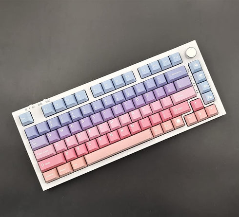Magical Clouds Gradient Keys, 108 Keycap + 30 Keycap Set, Dye-Sublimation PBT Custom Keycaps for Mechanical Keyboards