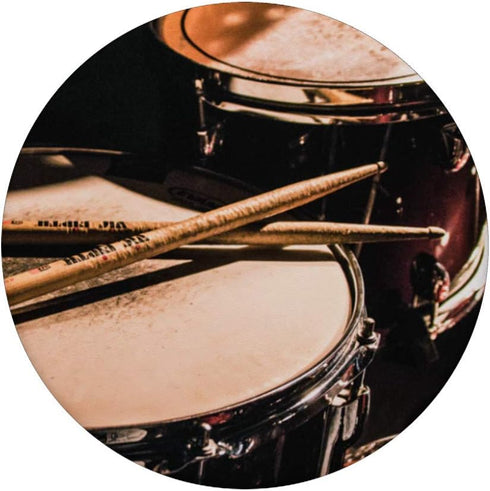 Snare Drum and Drumsticks - Black Background PopSockets Swappable PopGrip