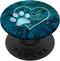 Rainbow Paw Print Heart Dog Cat PopSockets Standard Blue PopGrip
