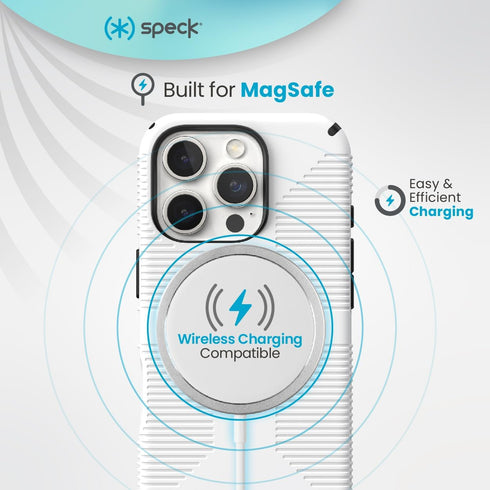 Speck 16 CandyShell Grip Case - iPhone Pro Slim MagSafe - White/Black