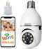 5G Light Bulb Security Camera, Wifi Dual Band, 360 Degree 1080P Indoor Camera with Auto Tracking and Smart Dome