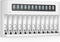 EBL AA AAA Battery Charger 12-Bay Independent LCD Charger for Ni-MH Ni-CD Rechargeable