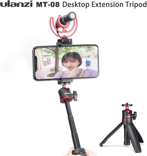 ULANZI MT-08 11 Extension Rod Tripod Mini Selfie Stick Tripod Stand Handle Grip for iPhone Pro Max Samsung Camera Sony