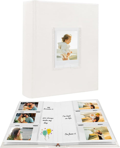 Photo Album for Fujifilm Instax Mini Camera, 180 Pockets, Leather Cover, 2x3 Photo Album for Instax Mini Series