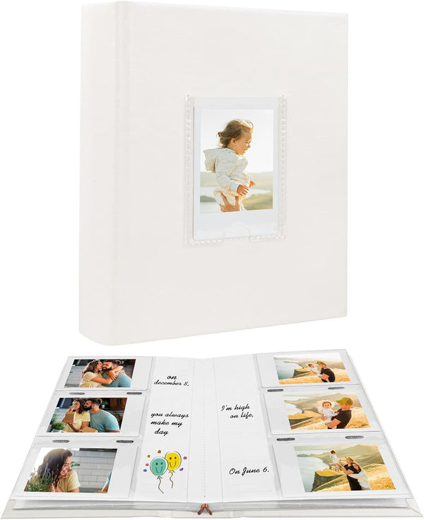 Photo Album for Fujifilm Instax Mini Camera, 180 Pockets, Leather Cover, 2x3 Photo Album for Instax Mini Series
