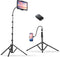 Weilisi 82" Tall Heavy Duty Phone Stand, Tripod with 15" Adjustable Gooseneck for Recording, Live Streaming, Cooking