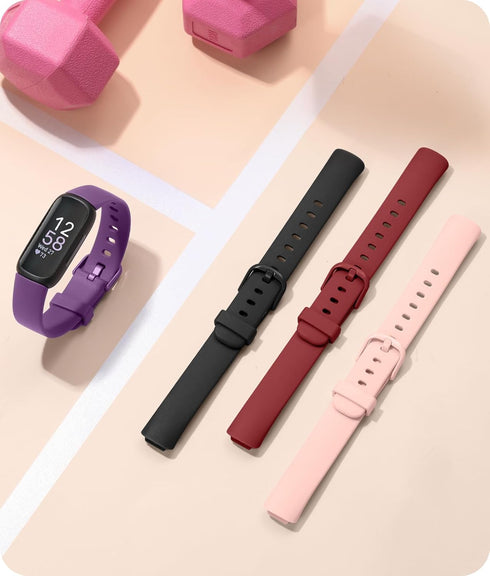 Compatible with Fitbit Inspire 3 Bands for Women and Men, 4 Pack Soft Silicone Sport Wristband Replacement Straps for