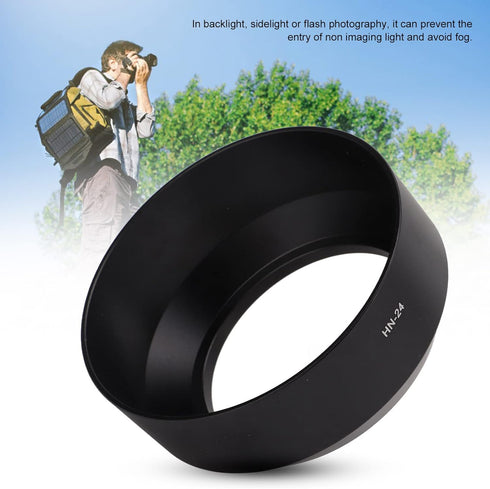 HN-24 Metal Camera Lens Hood Shade Protector for Nikon AF 75-210mm F/4.5-5.6, AF 75-300mm F/4-5.6, AF 100-300mm F/4-5.6