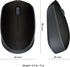 Logitech M170 Wireless Mouse for PC, Mac, Laptop, 2.4 GHz with USB Mini Receiver, Ambidextrous - Black