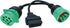 J1939 ELD Splitter Y Cable, Green Type-2 J1939 Male to Female to OBD II Splitter Cable for Freightliner ELD