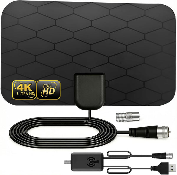 KANGYUE Digital Antenna Indoor for Smart TV,360 Reception, 4K 1080P Portable Digital Antenna
