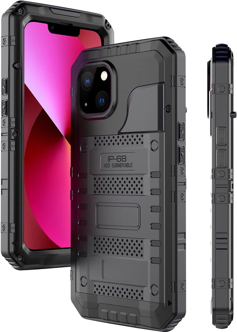 Waterproof Case for iPhone 13 Pro 6.1 Inch, Marrkey Heavy Duty Durable Metal Full Body Protection Case, Shockproof,