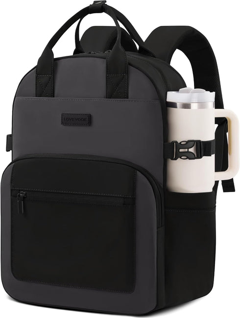 LOVEVOOK Laptop Backpack for Women - Stylish Work Backpack with Large Cup