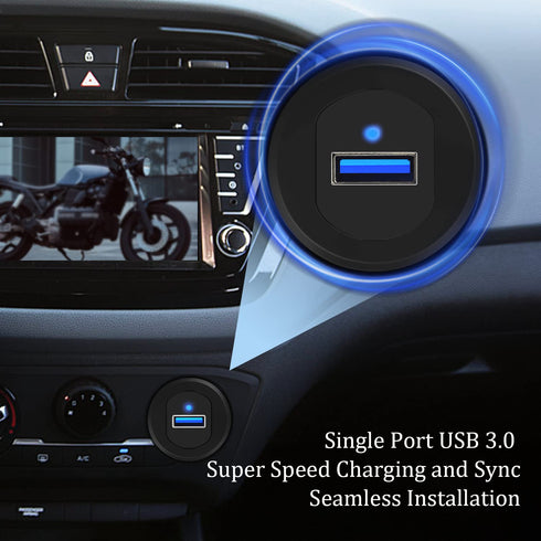 USB 3.0 Car Mount Flush Cable with LED Indicator, USB3.0 Male to Female Extension for Car Truck Boat Motorcycle
