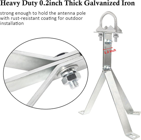 XRDS-RF Antenna Wall Mount 12 Inch Heavy-Duty Stand Off Bracket, Windproof Antenna Mounting (2-Leg + 3-Leg)