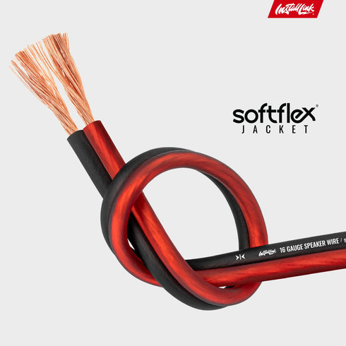 Install Link 16 AWG Gauge Speaker Wire Cable, 30 Feet, Stereo for Car or Home Theater, CCA