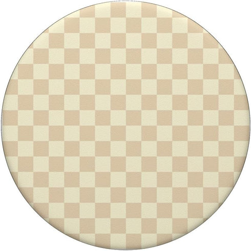 Checkerboard Checkered Pattern Beige Color PopSockets Standard Grip
