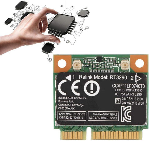 ASHATA Mini Network Card, 2.4G Bluetooth 3.0 Wireless PCI-e Network Card, RT3290 Wi-Fi Adapter, Support 802.11N up to
