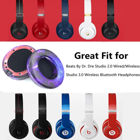 Studio3.0 Replacement Earpads, Compatible with Beats by Dr.Dre Studio 2 & Studio 3 Over-Ear Headphones (Galaxy)