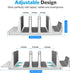 Vertical Laptop Stand Holder, 3 Slot Adjustable Dock Size, Space-Saving Desktop Holder for Computer, Tablet, Phone
